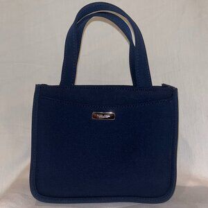 New Vintage Y2K Navy Blue Nylon Mini Tote Handbag - Nine West